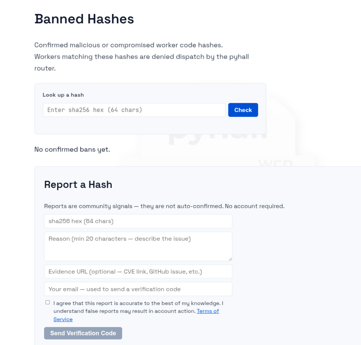 Ban List screenshot